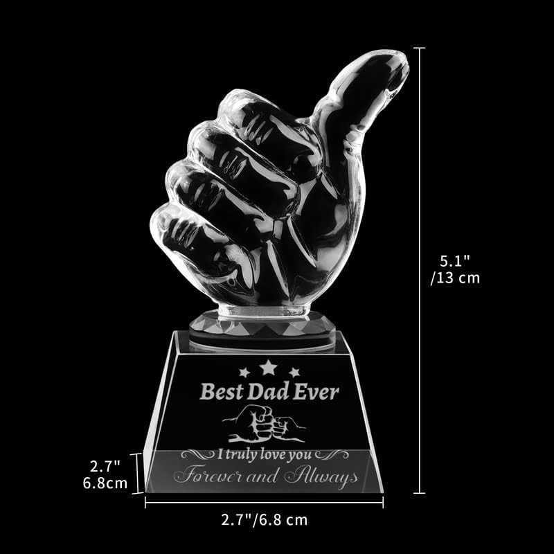 PRSTENLY Gifts for Dad Crystal Keepsakes, Dad Birthday Gift Engraved Crystal Decor, to My Dads Gifts Valentines Day Fathers Day for Dads Men from Daughter Son Kids - Image 3